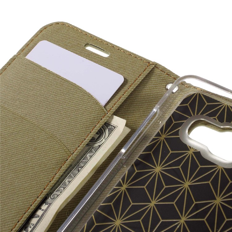ROAR KOREA Twill Leather Stand Cover para Samsung Galaxy A5 SM-A510F - cáqui-7
