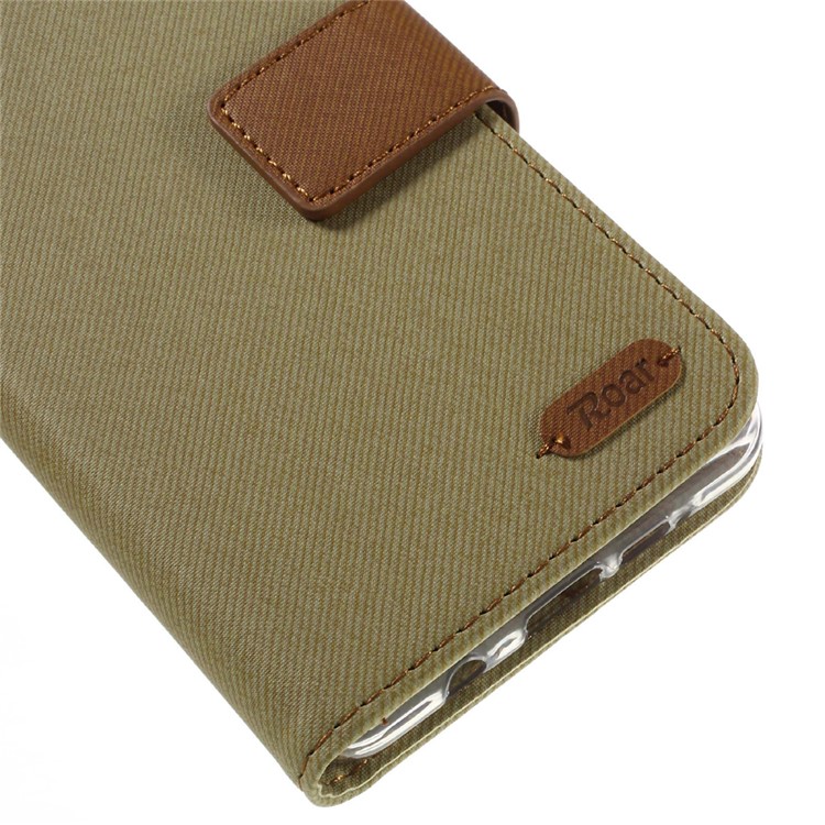 ROAR KOREA Twill Leather Stand Cover para Samsung Galaxy A5 SM-A510F - cáqui-8