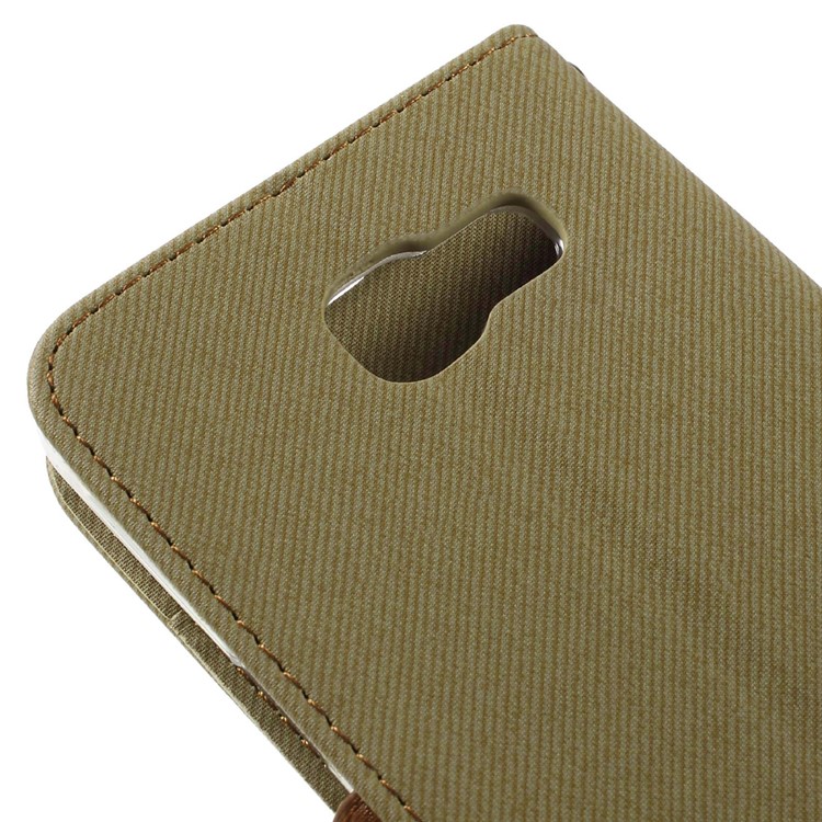 ROAR KOREA Twill Leather Stand Cover para Samsung Galaxy A5 SM-A510F - cáqui-9