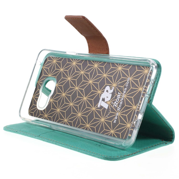 ROAR KOREA Twill Leather Flip Case para Samsung Galaxy A5 SM-A510F - verde-4
