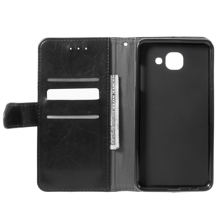 K'TRY Geometric Splicing Series Wallet Stand Leather Case for Samsung Galaxy A7 (2017) SM-A720 - Black-6