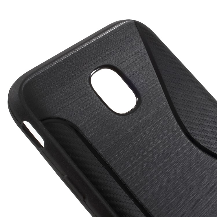 S Shape Brushed TPU Phone Case for Samsung Galaxy J3 (2017) EU Version / J3 (Pro) 2017 - Black-4