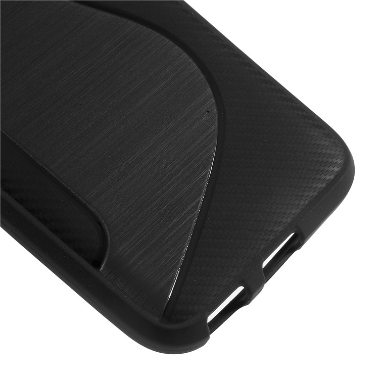 S Shape Brushed TPU Phone Case for Samsung Galaxy J3 (2017) EU Version / J3 (Pro) 2017 - Black-5