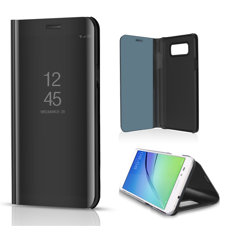 Leather Plated Black For Samsung Galaxy Cover Nxt Purchased Stand - J7 Mirror Surface View Leather Plated Black For Samsung Galaxy Cover Nxt Purchased Stand - J7 Mirror Surface View