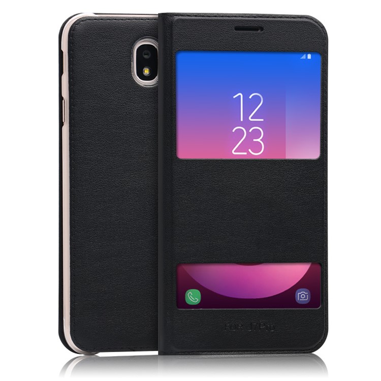 

Dual View Window Leather Phone Case for Samsung Galaxy J7 (2017) EU Version / J7 Pro (2017) - Black