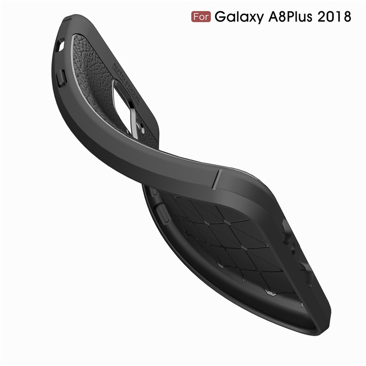 Litchi Grain Soft TPU Back Cover for Samsung Galaxy A7 (2018) - Black-9