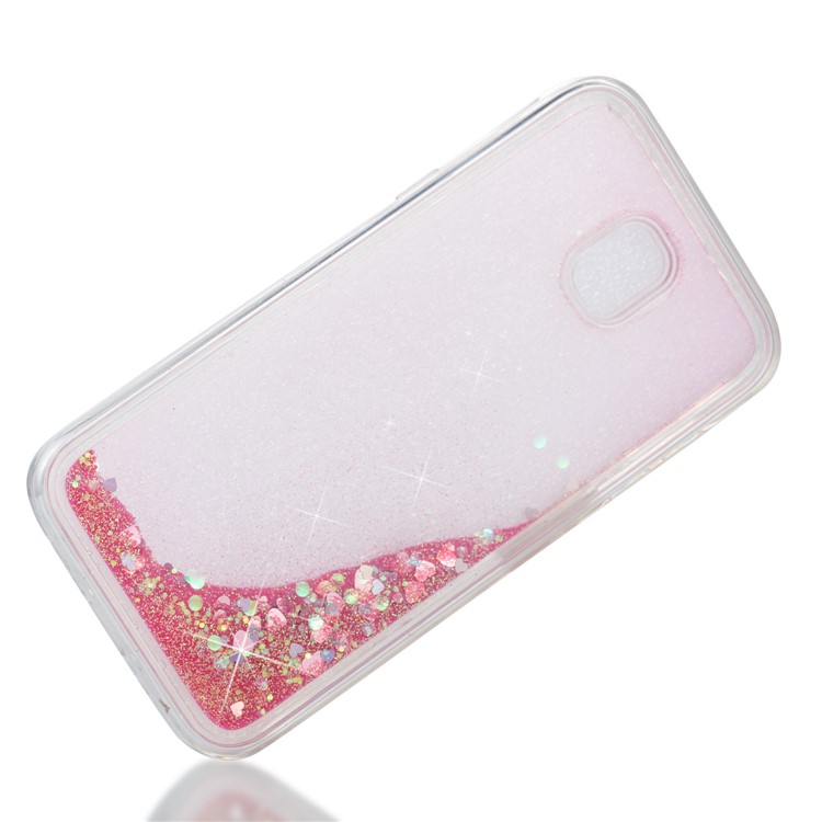 Dynamic Liquid Love Heart Sequins TPU Case for Samsung Galaxy J5 Pro (2017) / J5 (2017) EU Version - Rose-3