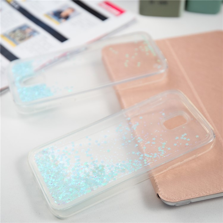 Dynamic Liquid Stars Sequins TPU Case for Samsung Galaxy J7 Pro (2017) / J7 (2017) EU Version - Cyan-2