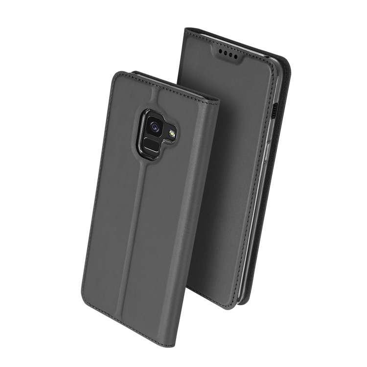 DUX DUCIS Skin Pro Series Card Slot Stand Leather Casing for Samsung Galaxy A5 (2018) - Black-2