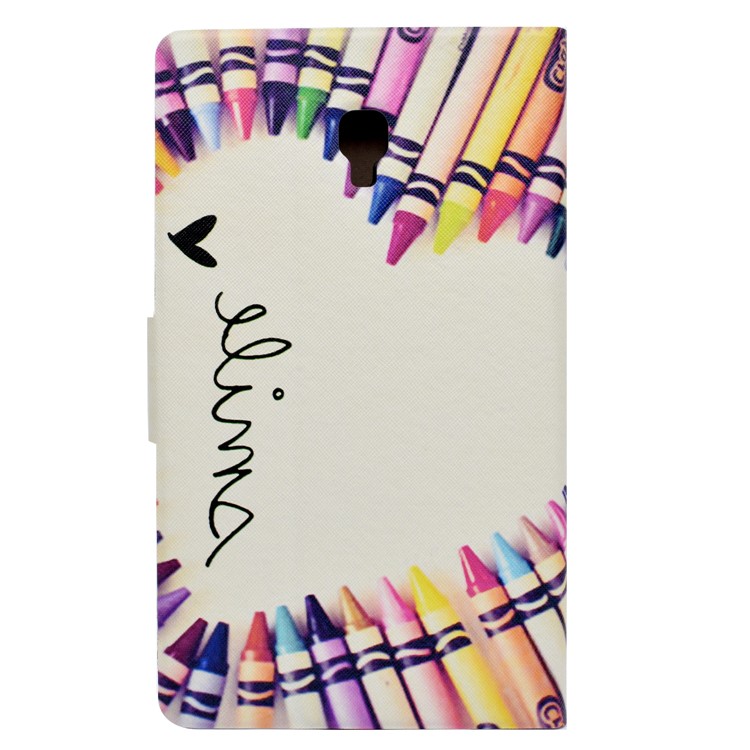 Fragrant Leather Card Holder Smart Case for Samsung Galaxy Tab A 8.0 (2017) T385/T380 - Crayon Circled Heart-3