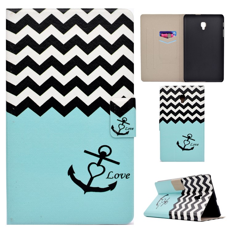 

Fragrant Leather Stand Smart Tablet Case for Samsung Galaxy Tab A 8.0 (2017) T385/T380 - Chevron Stripes and Anchor