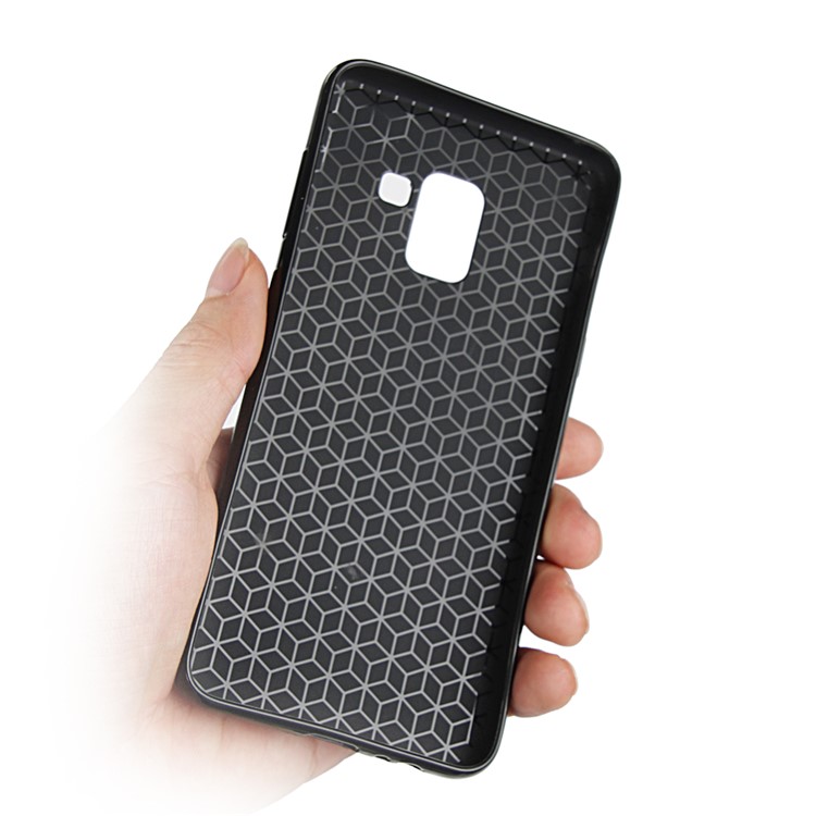 Carbon Fiber Texture Soft TPU Back Case for Samsung Galaxy A7 (2018) - Black-4