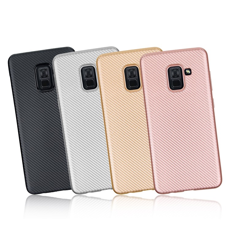 Carbon Fiber Texture Soft TPU Back Case for Samsung Galaxy A7 (2018) - Black-5