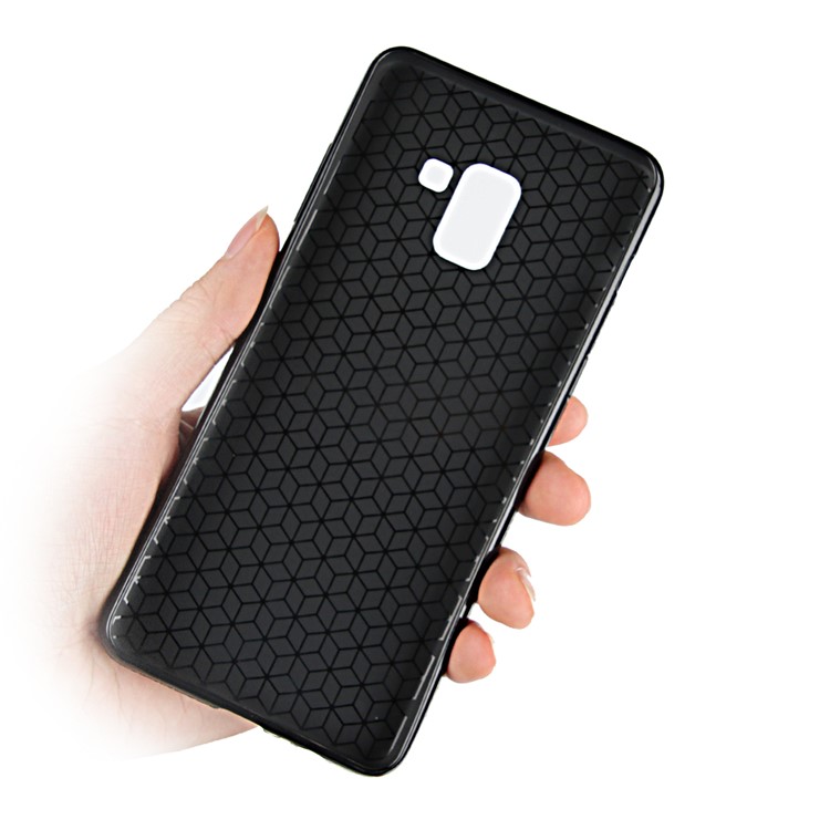 Litchi Texture PU Leather Coated Flexible TPU Phone Casing for Samsung Galaxy A5 (2018) - Black-6