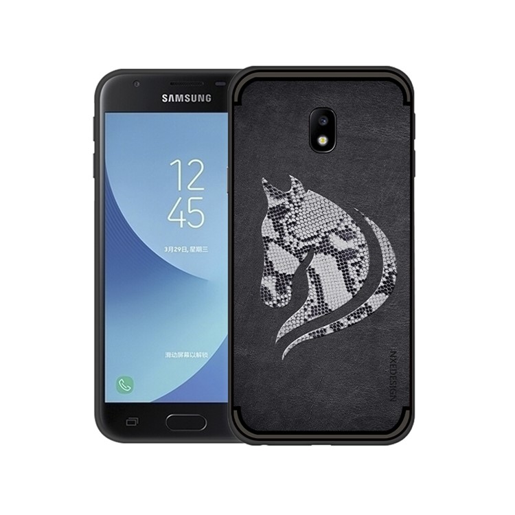 10PCS/Set NXE Snake Textured Horse Pattern TPU Cover for Samsung Galaxy J3 Pro (2017) / J3 (2017) EU Version - Black-1