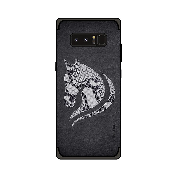 10Pcs/Set NXE Snake Textured Horse Pattern TPU Back Casing for Samsung Galaxy Note 8 N950 - Black-1