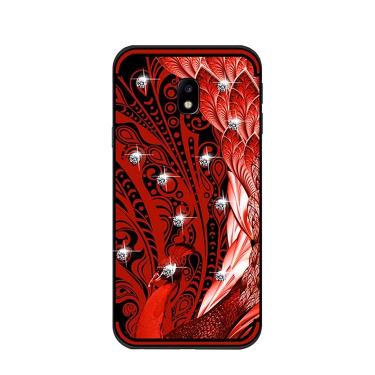 10Pcs/Set NXE Unique Series Diamond Peacock TPU Back Case for Samsung Galaxy J3 (2017) EU Version / J3 Pro (2017) - Red-2