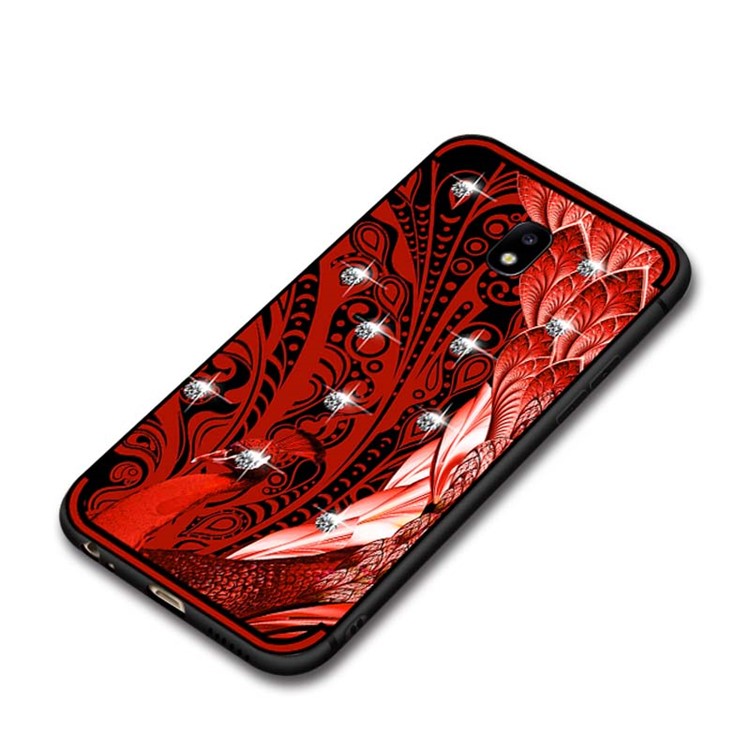 10Pcs/Set NXE Unique Series Diamond Peacock TPU Back Case for Samsung Galaxy J3 (2017) EU Version / J3 Pro (2017) - Red-5