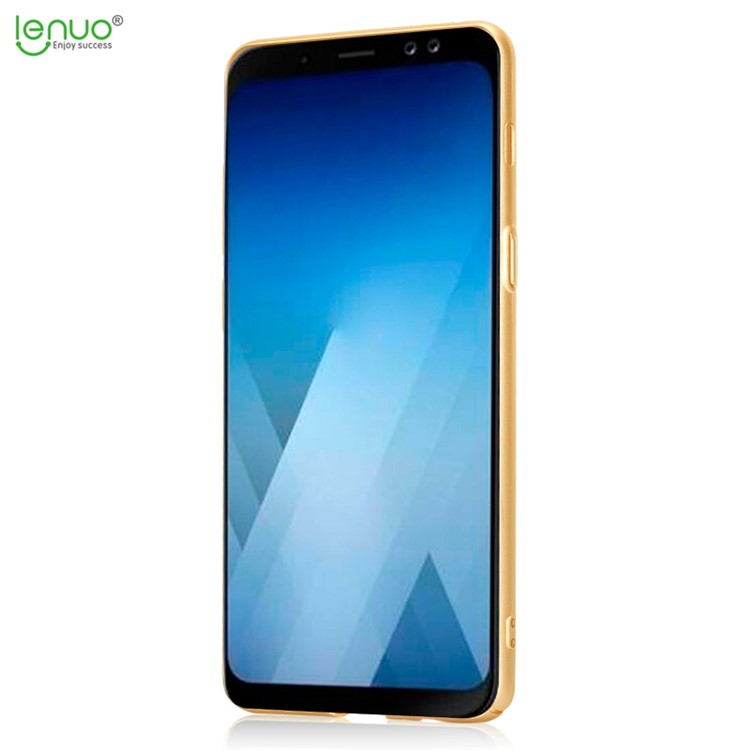 LENUO Leshield Series Silky Touch Hard Case Cover for Samsung Galaxy A8 (2018) - Gold-3