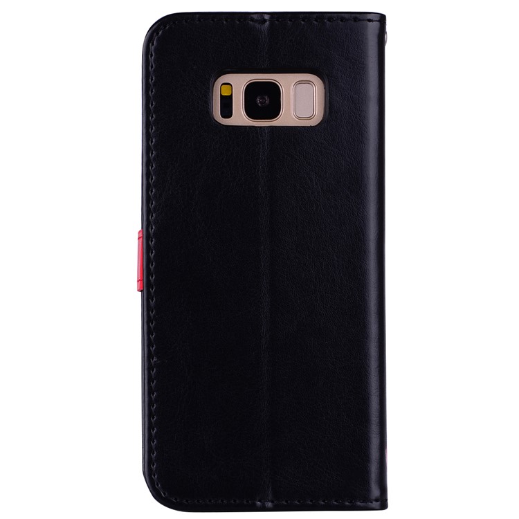 Flash Powder Pretty Girl's Back Leather Wallet Case for Samsung Galaxy S8 Plus SM-G955 - Black-3