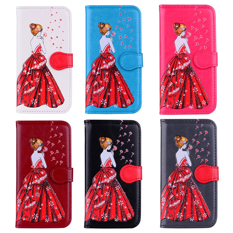 Flash Powder Pretty Girl's Back Leather Wallet Case for Samsung Galaxy S8 Plus SM-G955 - Black-8