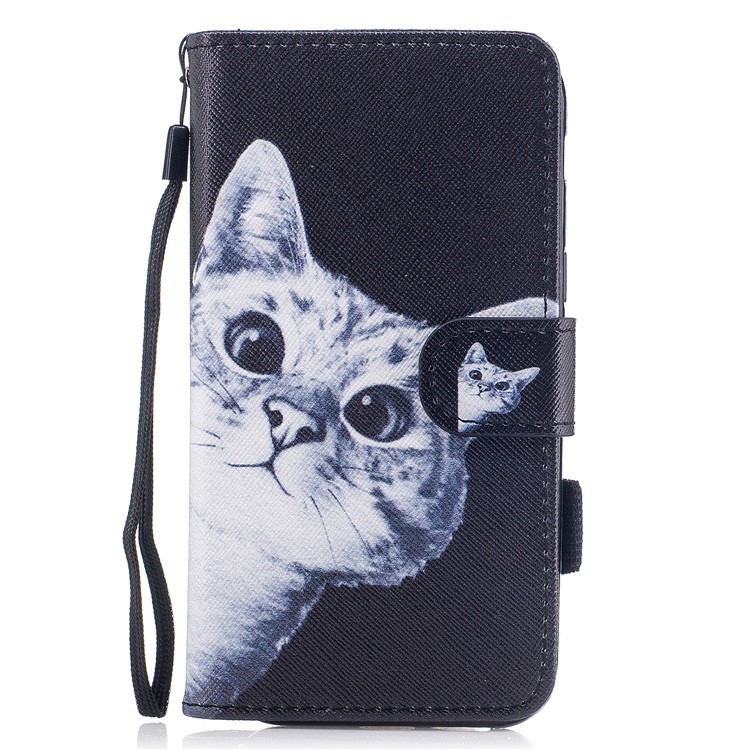 Pattern Printing Leather Wallet Case for Samsung Galaxy A5 (2017) SM-A520 - Cat Pattern-1