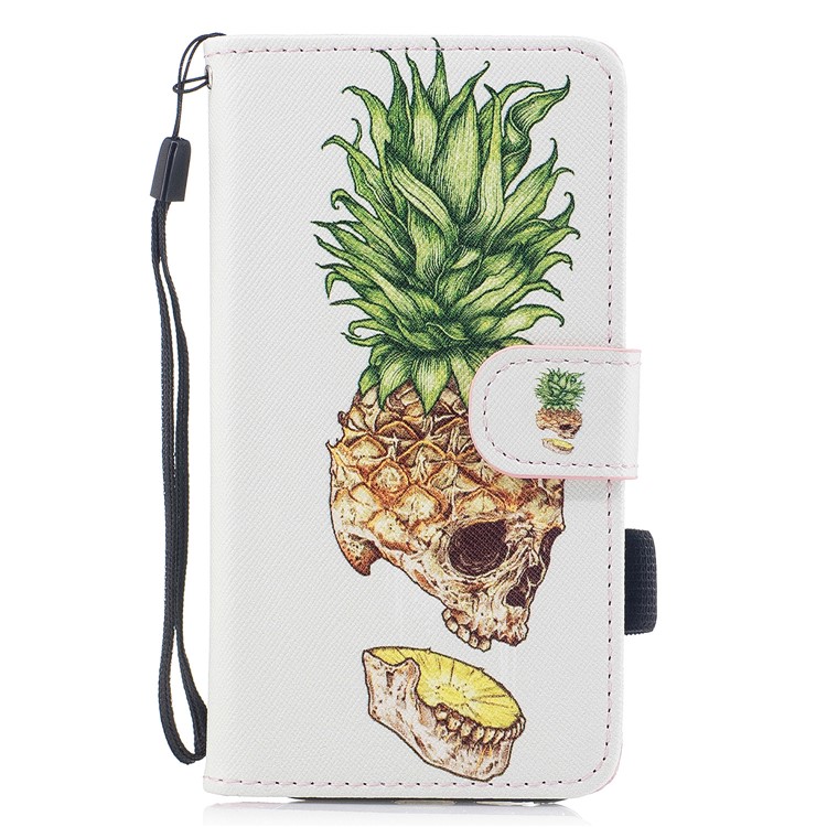

Pattern Printing Leather Wallet Phone Case for Samsung Galaxy A5 (2017) SM-A520 - Pineapple Pattern