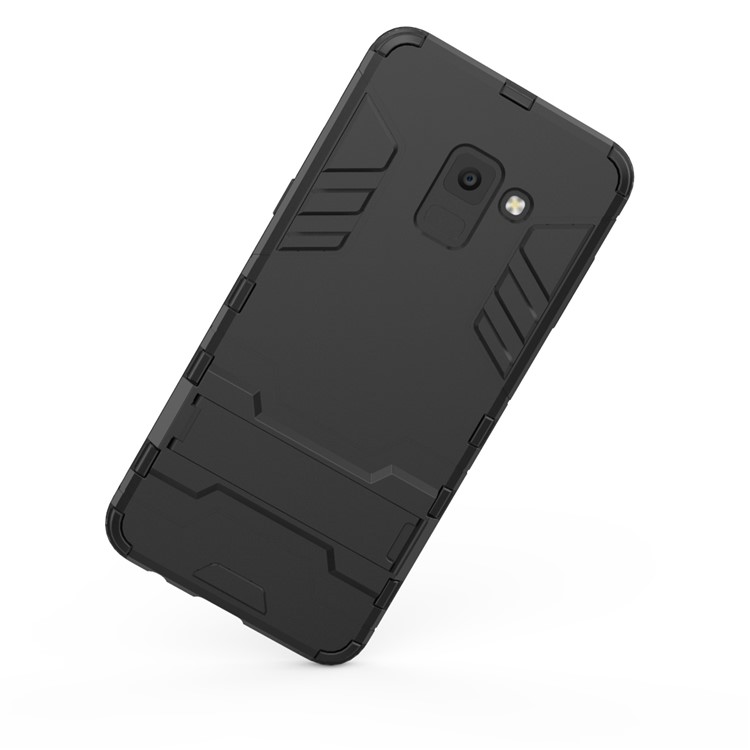 Cool Guard Plastic TPU Kickstand Mobile Case for Samsung Galaxy A5 (2018) - Black-3