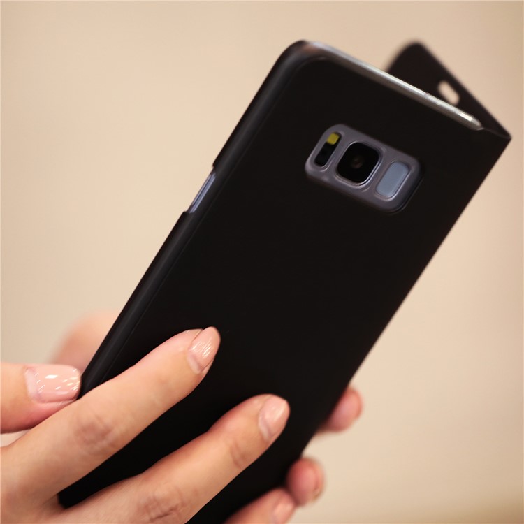 MOKKA PU Leather Flip Phone Cover with Card Slot for Samsung Galaxy S8 Plus G955 - Black-4