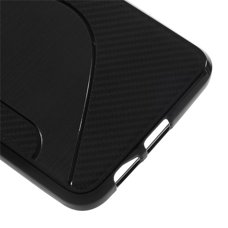 S-shape Brushed TPU Cell Phone Cover for Samsung Galaxy A5 (2018) - Black-5