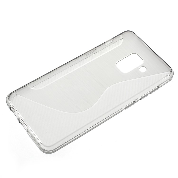 

S-shape Brushed TPU Mobile Phone Shell for Samsung Galaxy A8 (2018) - Grey, Galaxy A8 (2018)