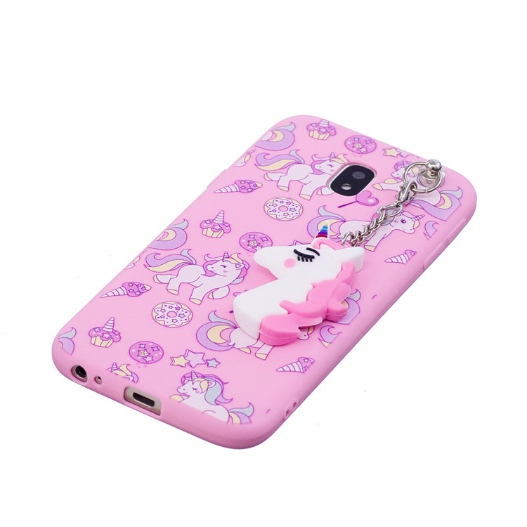 Impressão De Padrão Unicórnio TPU Caso Com Pingente De Unicórnio Para Samsung Galaxy J3 (2017) Versão Da UE / J3 Pro (2017) - recortar-4