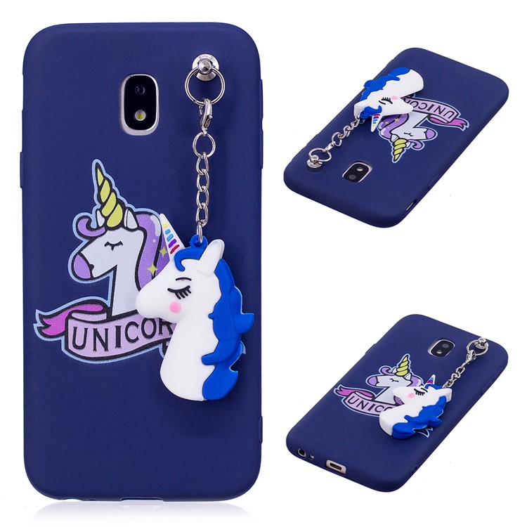 

Unicorn Pattern Printing TPU Cover with Unicorn Pendant for Samsung Galaxy J3 (2017) EU Version / J3 Pro (2017) - Blue, Galaxy J3 (2017)
