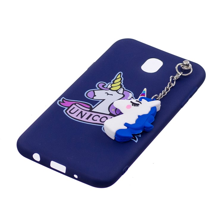 Unicorn Pattern Printing TPU Gel Case with Unicorn Pendant for Samsung Galaxy J7 (2017) EU Version / J7 Pro (2017) - Blue-4