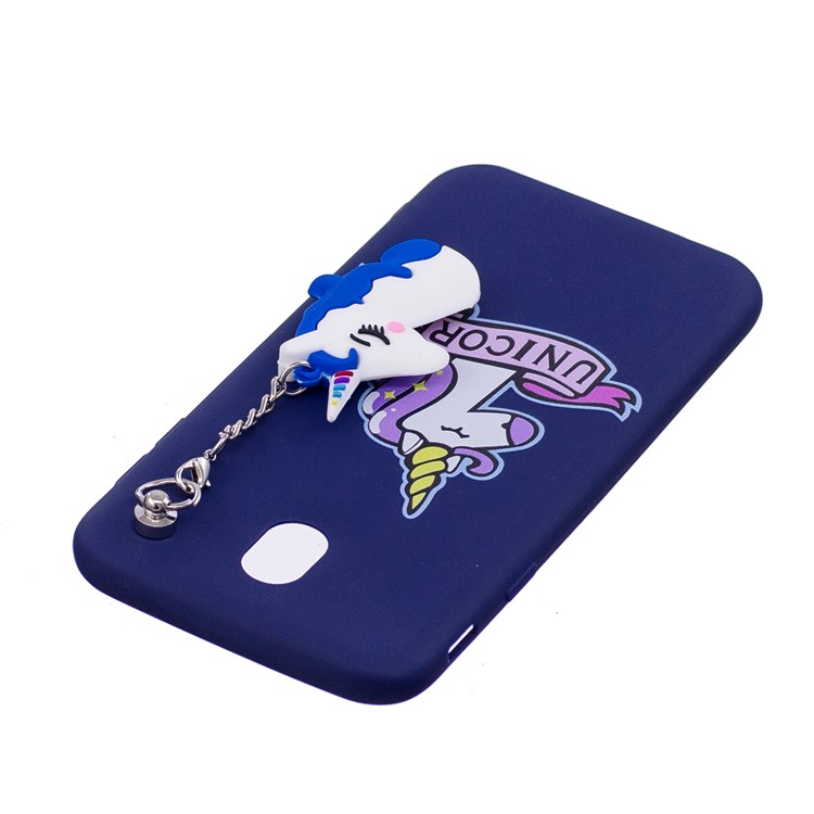 Unicorn Pattern Printing TPU Gel Case with Unicorn Pendant for Samsung Galaxy J7 (2017) EU Version / J7 Pro (2017) - Blue-5