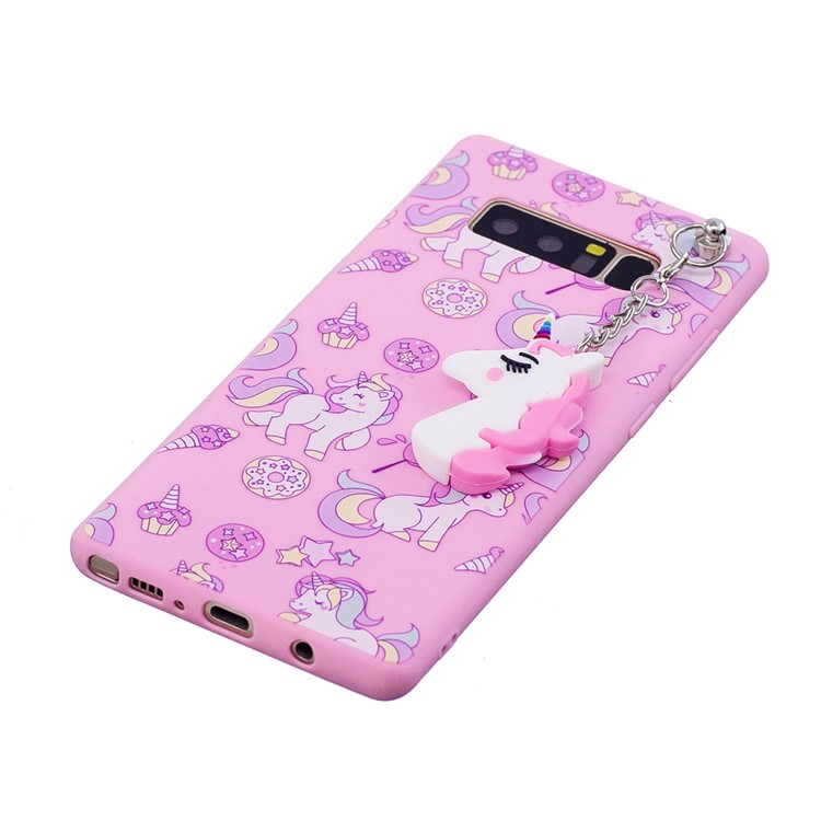 Unicorn Pattern Printing TPU Back Case with Unicorn Pendant for Samsung Galaxy Note 8 SM-N950 - Pink-4