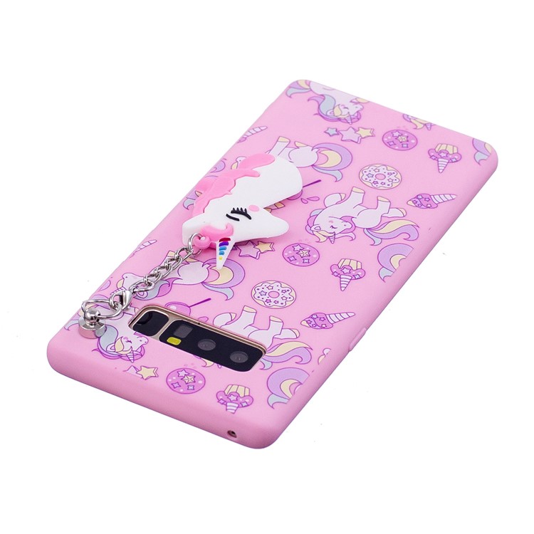 Unicorn Pattern Printing TPU Back Case with Unicorn Pendant for Samsung Galaxy Note 8 SM-N950 - Pink-5