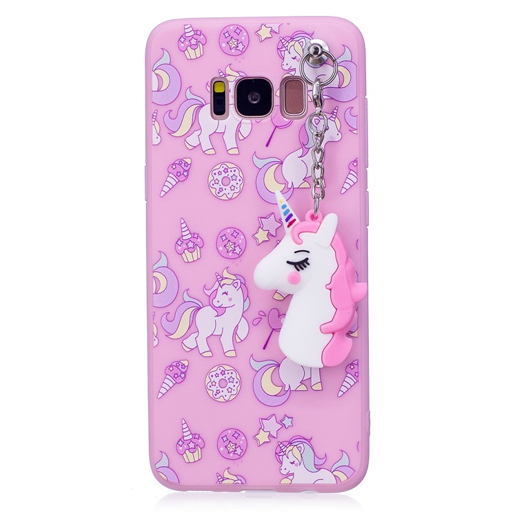 Unicorn Patterned TPU Mobile Cover for Samsung Galaxy S8 G950 with Unicorn Pendant - Pink-3