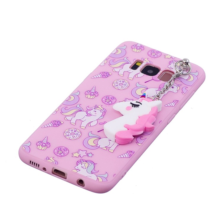 Unicorn Patterned TPU Mobile Cover for Samsung Galaxy S8 G950 with Unicorn Pendant - Pink-4