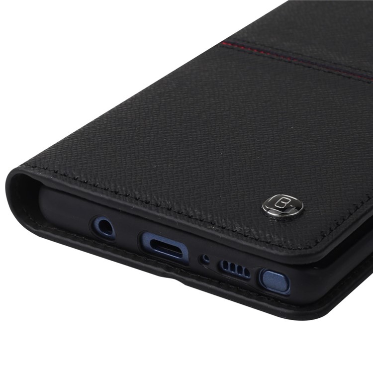 GEBEI Flip Genuine Leather Wallet Stand Phone Case for Samsung Galaxy Note 8 SM-N950 - Black-12