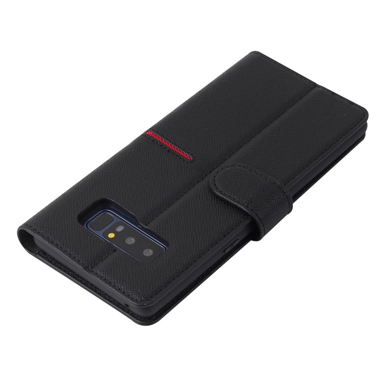 GEBEI Flip Genuine Leather Wallet Stand Phone Case for Samsung Galaxy Note 8 SM-N950 - Black-4