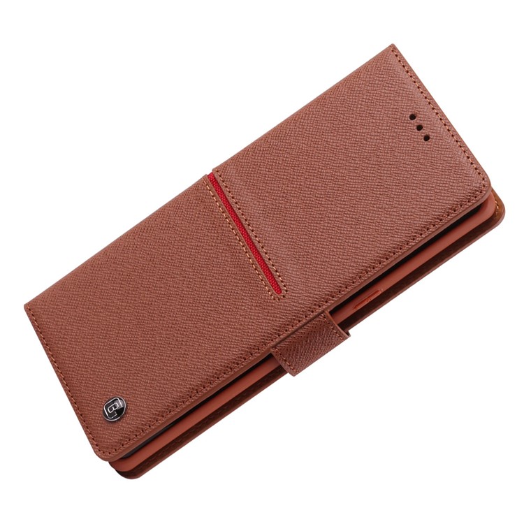 GEBEI Flip Genuine Leather Wallet Stand Phone Shell for Samsung Galaxy Note 8 SM-N950 - Brown-4