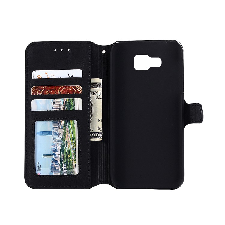 Vintage Matte Leather Skin Wallet Mobile Cover Case for Samsung Galaxy Feel SC-04J - Black-5