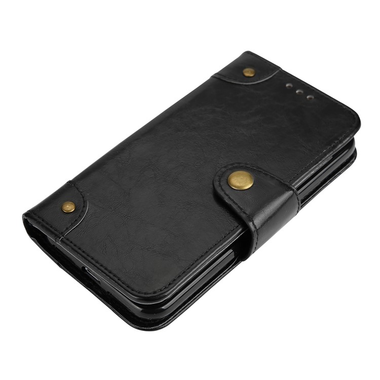 5-Slot Vintage Oil Wax Leather Wallet Case for Samsung Galaxy A3 (2017) A320 - Black-9