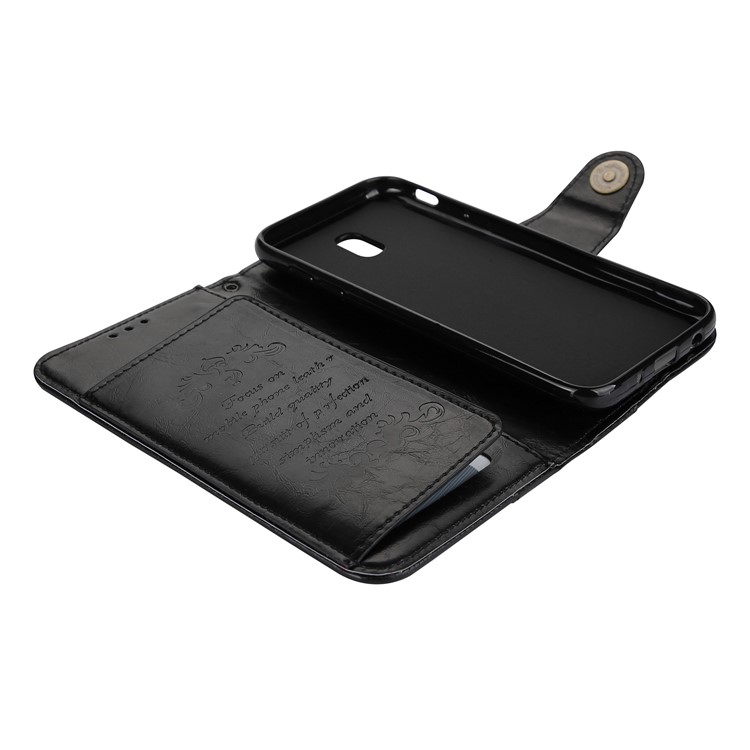 5-Slot Vintage Oil Wax Leather Wallet Case for Samsung Galaxy J5 (2017) EU Version / J5 Pro (2017) - Black-4