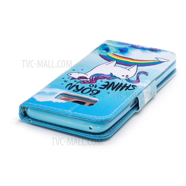 Patterned Wallet Leather Stand Case for Samsung Galaxy S8 SM-G950 - Horse Pattern-5