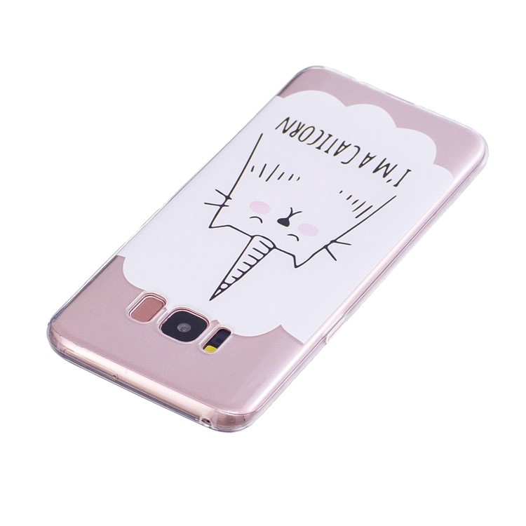 Patterned Leather Wallet Mobile Casing for Samsung Galaxy S8+ SM-G955 - Black and White Cats-3