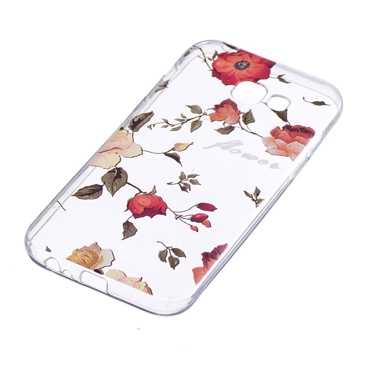 Printing Pattern Leather Wallet Stand Case for Samsung Galaxy A3 (2017) - Peonies-2