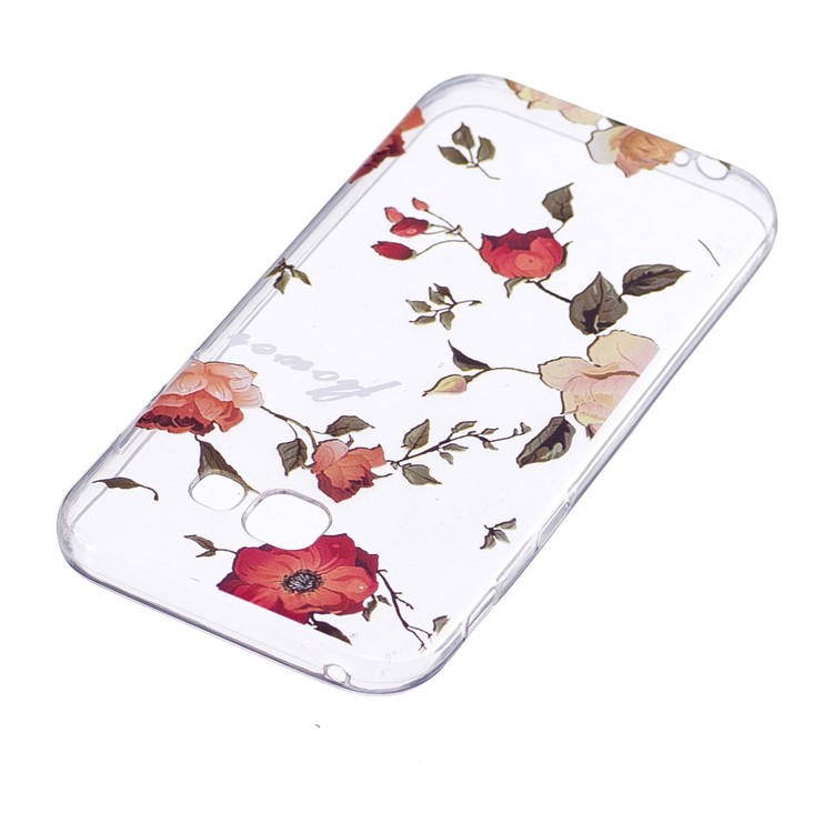 Printing Pattern Leather Wallet Stand Case for Samsung Galaxy A3 (2017) - Peonies-3