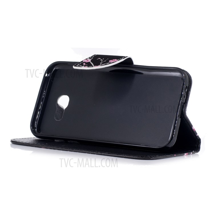 Pattern Printing Wallet Leather Stand Case for Samsung Galaxy A5 (2017) - Black and White Cat-7